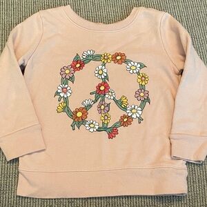 ⭐ 3 for $15 ⭐ - Garanimals Peach Floral Peace Sign Sweatshirt